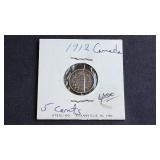1912 5 Cents George V From Canada 92.5% silver