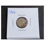 1866 Three Pence From Great Britain 92.5% Silver