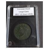1817 Large Cent 13 Stars