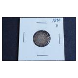 1890 H 5 Cents Victoria From Canada 92.5% Silver