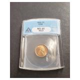 1909 VDB Lincoln Cent ANACS MS66 RED