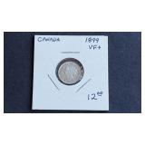 1899 5 Cents Victoria From Canada 92.5% Silver