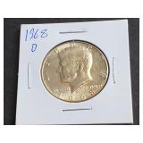 1968 D Kennedy Half Dollar 40% Silver