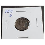 1937 S Mercury Dime