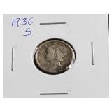 1936 S Mercury Dime