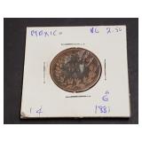 1881 Ga 1 Centavos From Guadalajara, Mexcio