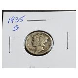 1935 S Mercury Dime