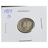 1927 S Mercury Dime