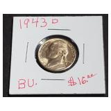 1943 D Silver Wartime Jefferson Nickel High Grade