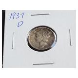 1937 D Mercury Dime