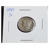 1941 S Mercury Dime