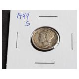 1944 S Mercury Dime