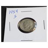 1954 S Roosevelt Dime