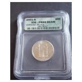 2001 S Vermont  Quarter ICG PR69 DCAM 90% Silver