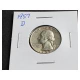1957 D Washington Quarter