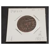 1887 Mo 1 Centavos From Mexico