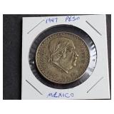 1947 UN Peso From Mexico 50% Silver