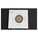 1931 Six Pence From Great Britain 50% Silver