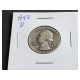 1943 D Washington Quarter