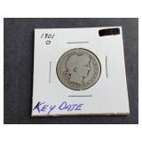 1901 O Barber Quarter