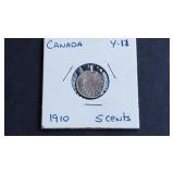 1910 5 Cents Edward VII From Canada 92.5% Silver