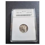 1945 Mercury Dime ANACS MS64