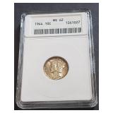 1944 Mercury Dime ANACS MS62