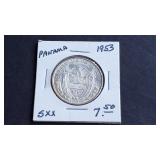 1953 1/2 Balboa From Panama 90% Silver