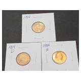 1984 P, D & S Lincoln Cent High Grade