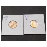 1975 D & S Lincoln Cent High Grade