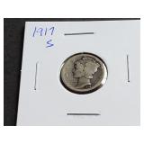 1917 S Mercury Dime