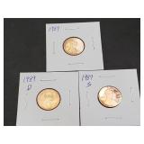 1989 P, D & S Lincoln Cent High Grade