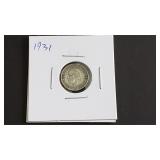 1931 Three Pence From Great Britain 50% Silver
