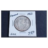 1953 1/2 Balboa From Panama 90% Silver