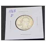 1963 D Washington Quarter