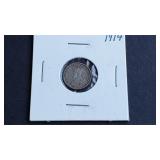 1914 5 Cents George V From Canada 92.5% silver