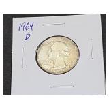 1964 D Washington Quarter