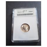 1945 D Mercury Dime ANACS MS65
