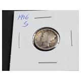 1916 S Mercury Dime