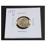 1951 S Roosevelt Dime