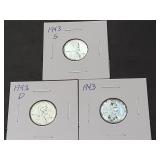 1943 P, D & S Lincoln Cent