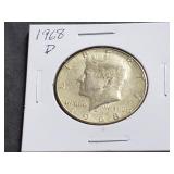 1968 D Kennedy Half Dollar 40% Silver