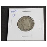 1907 O Barber Quarter