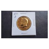 1971 D Kennedy Half Dollar Gold Plated