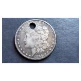 1884 Morgan Silver Dollar with Hole