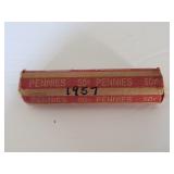 1957 Wheat Cent Roll Taped up & Unchecked