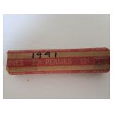 1941 Wheat Cent Roll Taped up & Unchecked
