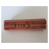 1958 D Wheat Cent Roll Taped up & Unchecked