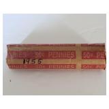 1955 Wheat Cent Roll Taped up & Unchecked