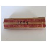 1949 Wheat Cent Roll Taped up & Unchecked